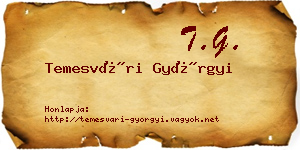 Temesvári Györgyi névjegykártya