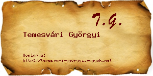 Temesvári Györgyi névjegykártya